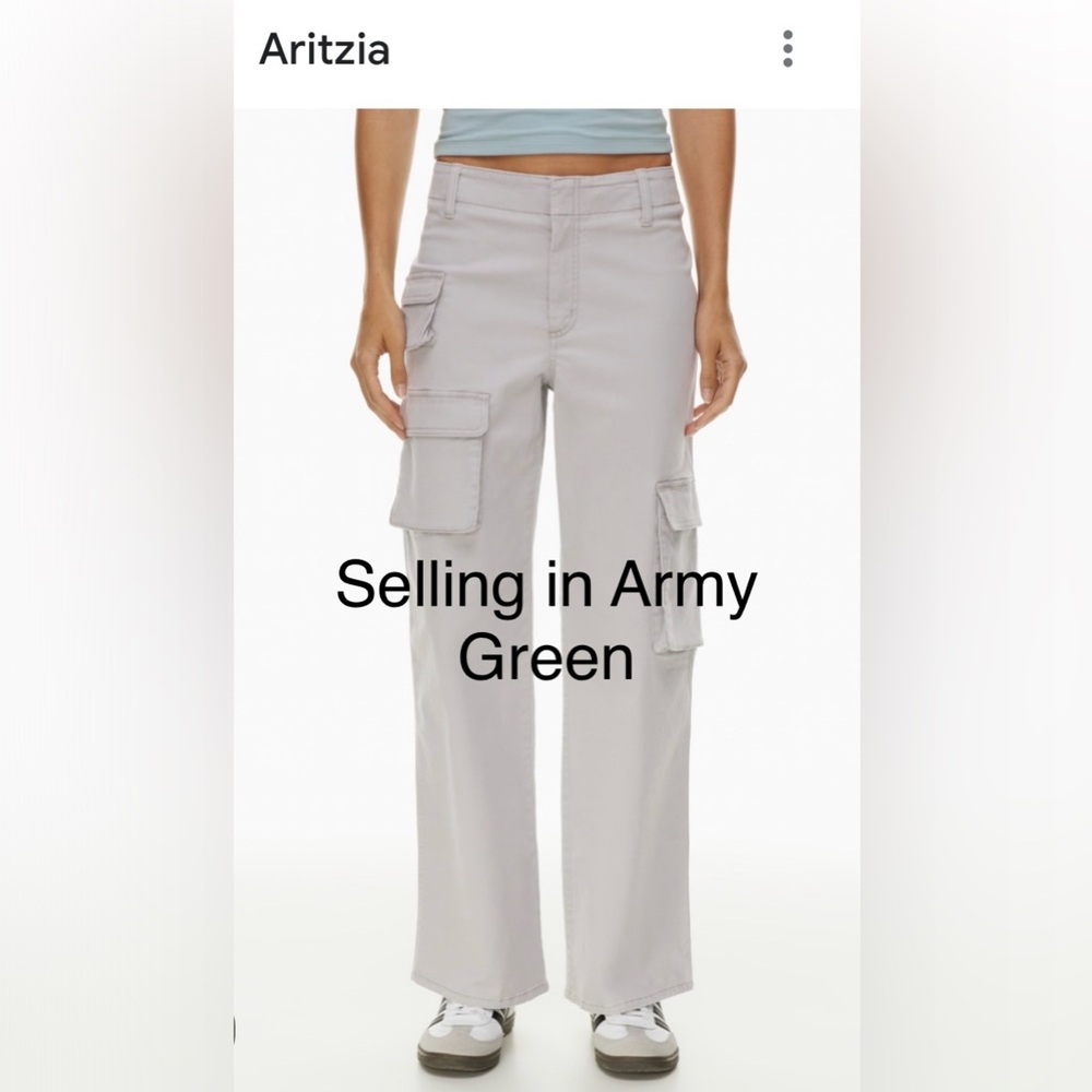 Aritzia Picture Perfect Cargo Pant - Colour - Army Green - Size 0